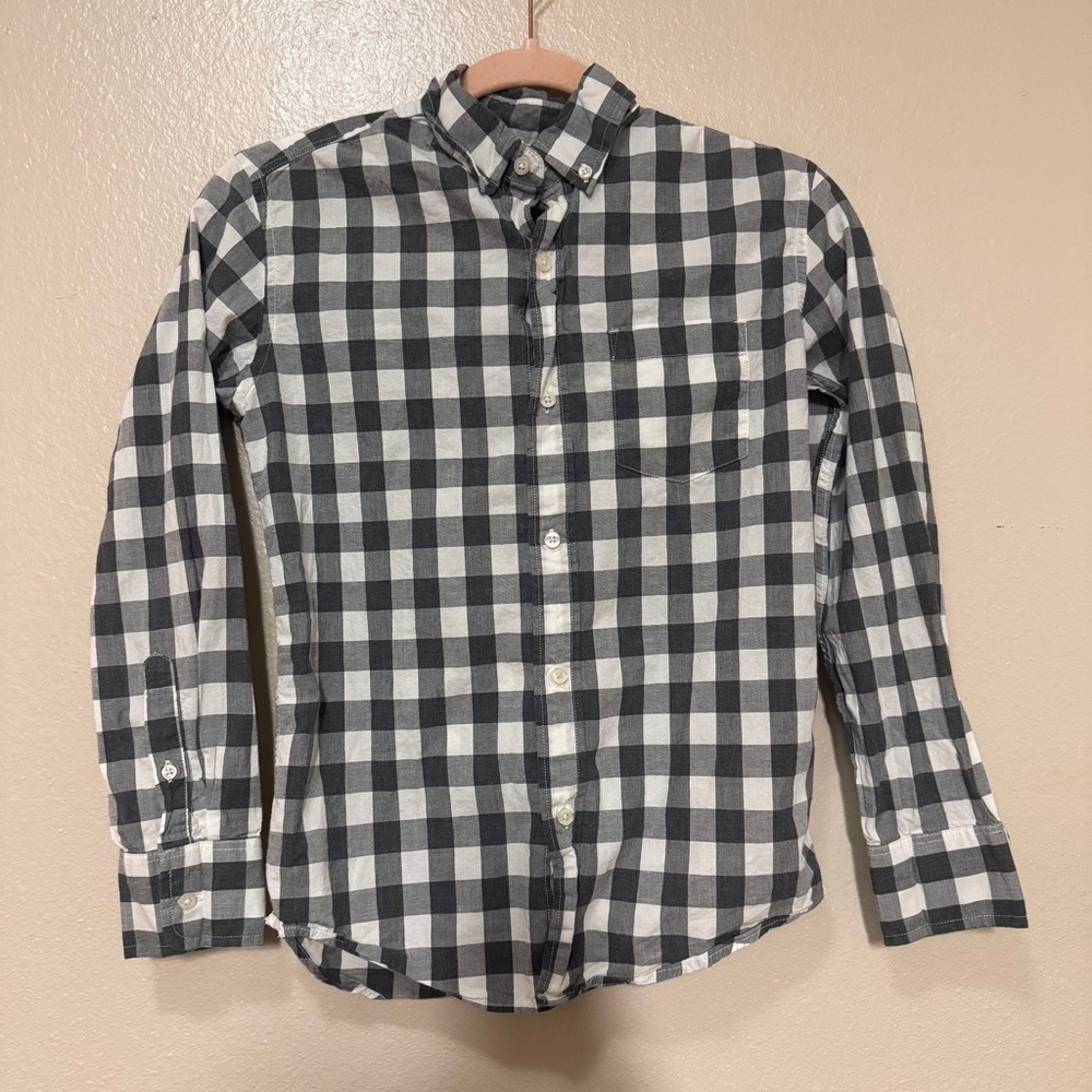CREWCUTS BOYS Classic Black and White Checkered Shirt